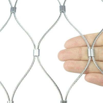 Kekuatan Tinggi Stainless Steel Wire Rope Wire Mesh Net Untuk Aviary Zoo Mesh