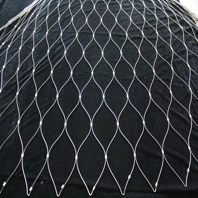 Mudah Menginstal Fleksibel 2mm Stainless Steel Rope Net Untuk Hewan Kebun Binatang