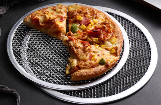 Kekuatan Tinggi Round Aluminium Pizza Screen Mesh Baking Tray Mesh 6 Inch 22 Inch