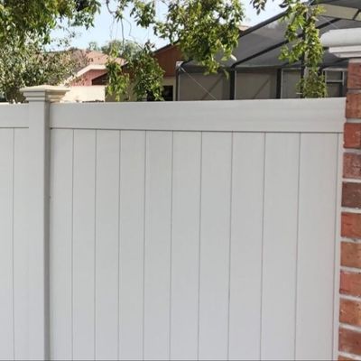 6x8ft Panel Pagar Privasi Vinyl Putih untuk halaman rumah