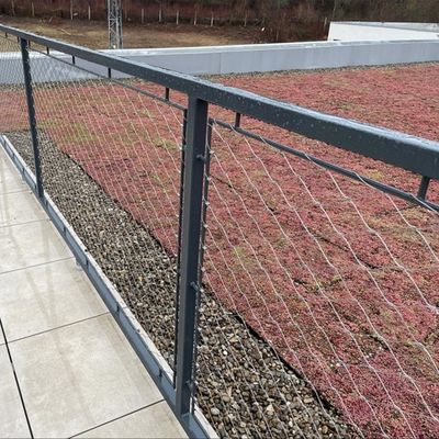 Jaring Kawat Tali Baja Tahan Karat untuk Layar Berlian Arsitektur Fleksibel Kandang Hewan Kebun Binatang Aman