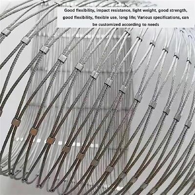 Ukuran Custom Rope Stainless Steel Netting Animal Enclosure Aviary Zoo Pagar Perlindungan Mesh