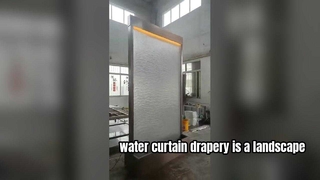Restoran Hotel Dekorasi Led Baja Ringan Wire Mesh Air Terjun Dinding Fitur Air Tirai