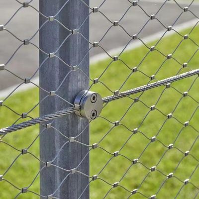 Jenis Knoted Tangan Tenun Tali Baja Ringan Mesh dengan SS304/316 Bahan 1.5mm/2mm/2.5mm Wire Diameter dan 25*25mm/30*30mm/50*50mm Mesh Pembukaan