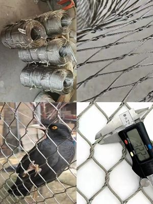1mm Hitam Oksidasi Stainless Steel Rope Mesh untuk Bird Cages