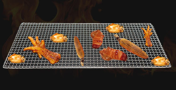 Jaring Panggangan BBQ Baja Tahan Karat 304 Bulat 165-550mm Tahan Suhu Tinggi
