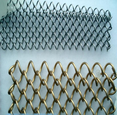 Aluminium Alloy Wire Screen Mesh Tirai Langit-langit Chain Link Strip Drapery