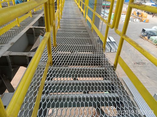 Heavy Duty Hexagon Hole Diekspansi Metal Steel Anti Slip Grating