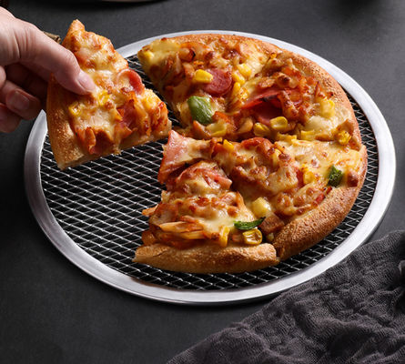 Tabung layar pizza bulat tanpa jahitan 6-22 inci paduan aluminium