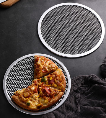 Tabung layar pizza bulat tanpa jahitan 6-22 inci paduan aluminium