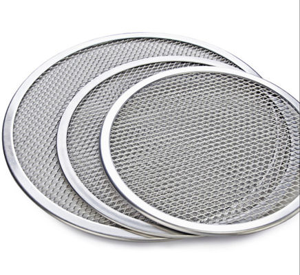 Non Stick 8 Inch --22inch Aluminium Mesh Pizza Screen Ukuran Disesuaikan