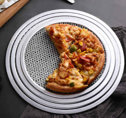 Non Stick 8 Inch --22inch Aluminium Mesh Pizza Screen Ukuran Disesuaikan