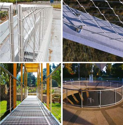 304/316 Rope Steel Wire Mesh 30x30mm untuk Perlindungan Aviary