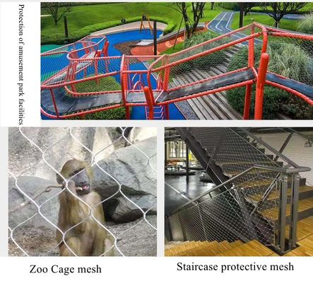 304 Stainless Steel Cable Mesh Black Oxidation untuk Zoo Aviary