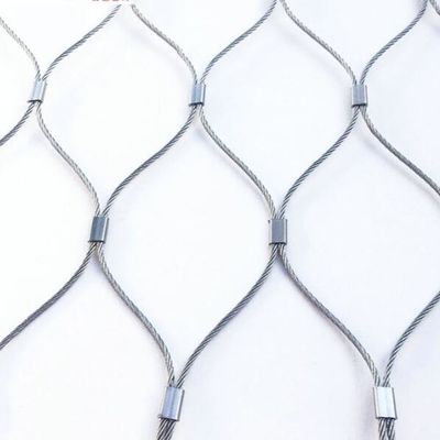 SS 304 316 Stainless Steel Wire Rope Mesh untuk Zoo Balustrade