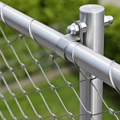 SS 304 316 Stainless Steel Wire Rope Mesh untuk Zoo Balustrade
