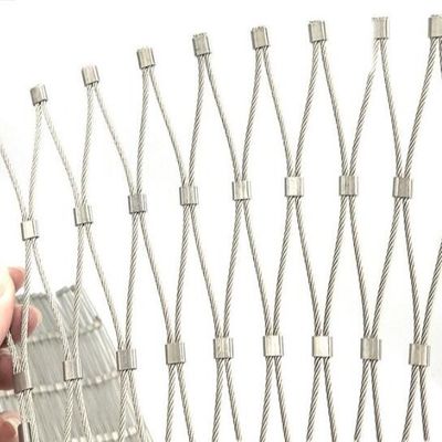 Stainless Steel Wire Rope Mesh 80x80mm untuk Zoo Animal Cages