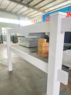 Pagar Kuda PVC 4-Rel 5 kaki x 8 kaki Putih Ramah Lingkungan Vinyl