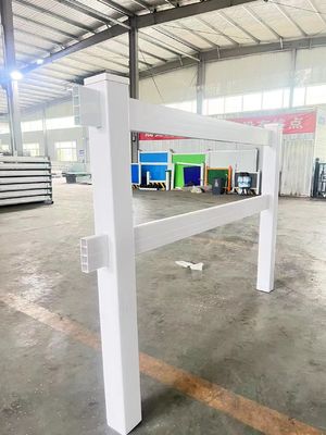 ASTM PVC Horse Farm Fence 2 Rails Putih Abu-abu