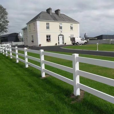 ASTM PVC Horse Farm Fence 2 Rails Putih Abu-abu