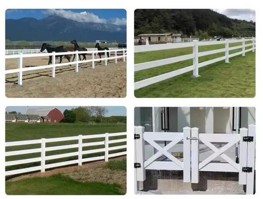 Mudah Instalasi 3 Rel Desain PVC Plastik Vinyl Lapisan Ranch Paddock Kuda Pagar