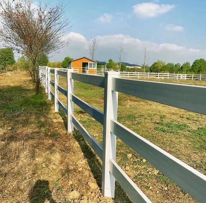 PVC tahan lama Vinyl Garden Rail Fencing Ranch Paddock Horse Fencing