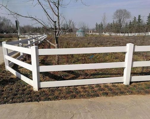 Putih PVC Anti-Meningkat Horse Farm Pagar 4 rel Tidak busuk