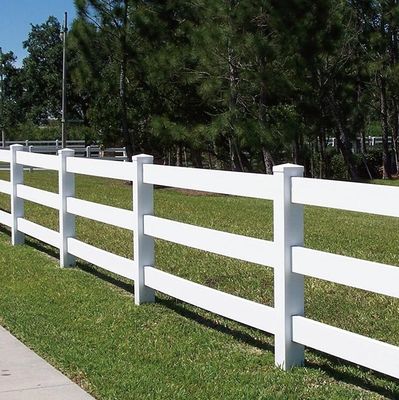 Putih 3rails PVC Horse Fence Stabil Plastik Horse Field Fencing