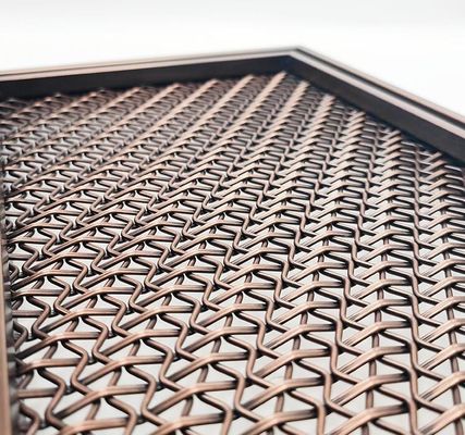 Dekoratif disikat stainless steel Arsitektur Woven Mesh Screen untuk Dekorasi Ruang Tirai