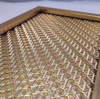 Dekoratif disikat stainless steel Arsitektur Woven Mesh Screen untuk Dekorasi Ruang Tirai