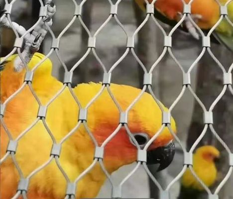 Kabel Tali 2mm Jaring Tali Baja Tahan Karat Apertur 50X50mm untuk Pagar Kebun Binatang dengan Penyerapan Dampak Tanpa Tepi Tajam dan Tahan Api