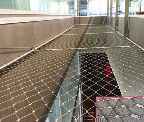 Jaring Tali Baja Tahan Karat Perak yang Disesuaikan Dapat Didaur Ulang Bebas Perawatan untuk Perlindungan Arsitektur