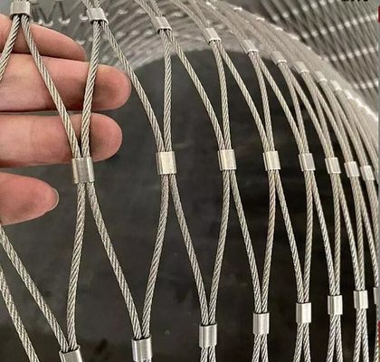 Jaring Tali Baja Tahan Karat Perak yang Disesuaikan Dapat Didaur Ulang Bebas Perawatan untuk Perlindungan Arsitektur