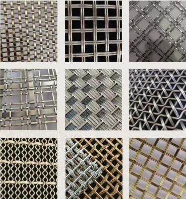 Kuningan Kustom Selesai Antik Arsitektur SS Crimped Mesh Eksterior Arsitektur Metal Mesh Cladding