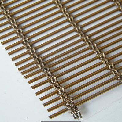 Arsitektur Flat Wire Mesh Crimped Woven Stainless Steel