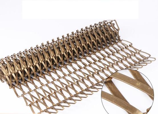 Baja tahan karat 304 Woven Mesh Curtain Perak Emas Dekoratif