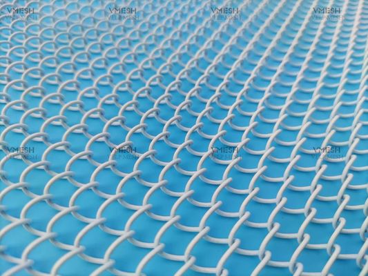 Tirai Logam Rantai Tautan Ukuran Khusus 6*6Mm Berpasangan Desain Jaring Perapian