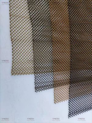 Keselamatan 1.2mm Warna Emas Chain Link Desain Tirai Logam Untuk Layar Perapian Mesh