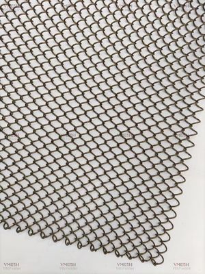 Arsitektur Crimped Woven Wire Mesh Dekoratif Metal Chain Mesh Curtain Alloy Mesh Coil Drapery