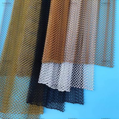 Tirai Jaring Rantai Logam Dekoratif Aluminium Baja Tahan Karat Warna-warni Tirai Kumparan Jaring Paduan