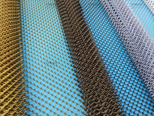 Warna Woven Arsitektur Mesh Metal Mesh Chain Link Tirai