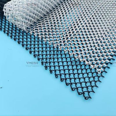 Warna abu-abu Aluminium Dekoratif Rantai Link Mesh Tirai Untuk Partisi Layar
