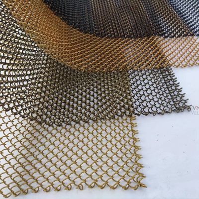 Warna-warni stainless aluminium dekoratif Metal Chain Mesh Tirai