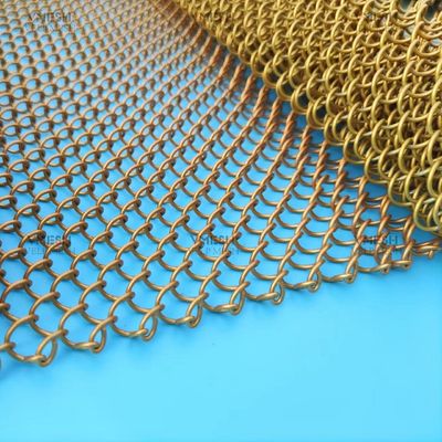 Aluminium Wire Arsitektur Metal Curtains Metal Coil Drapery untuk Room Divider