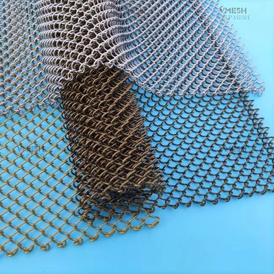 Gold Color Anti Rust Aluminium Dekoratif Mesh Metal Coil Drapery