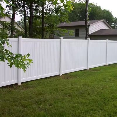 Panel Pagar Plastik Vinil Pvc Putih Cantik Dekoratif Luar Ruangan 6x8 Kaki