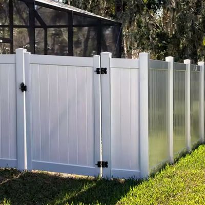 Daya tahan 6 * 8 kaki perawan PVC Murah Full Privacy Pagar
