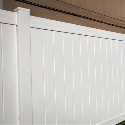 6x8ft Panel Pagar Privasi Vinyl Putih untuk halaman rumah