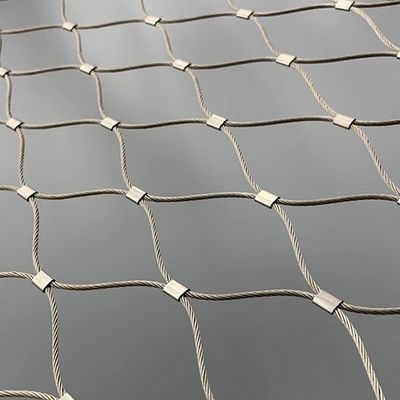 SS304 Ferrule Diamond Flexible Inox Stainless Steel Wire Cables Net Rope Mesh