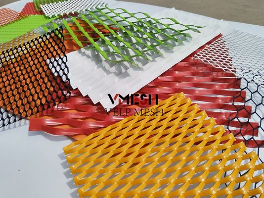 PVDF Aluminium Expanded Metal Mesh 5.5mm 6.0mm Wall Cladding Ventilated Facades